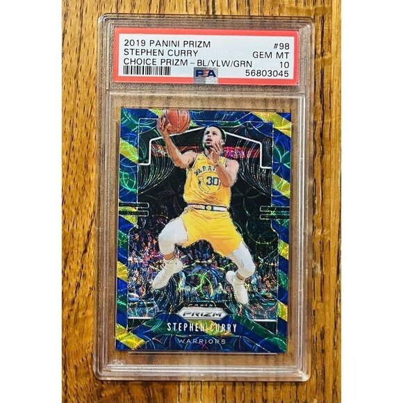 2019 Panini Prizm Stephen Curry Choice Yellow Blue Green PSA 10 Gem Mint